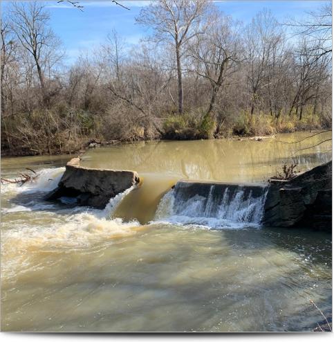 A dam in a river